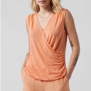 Athleta Orange‎ Breezy Wrap Tank Camisole Top XL